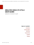 Creative zen x-fi user manual
